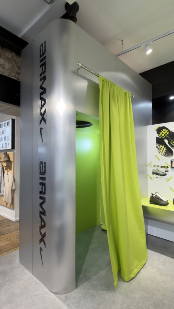 photobooth at Experience-led sneaker retail activation inside the Size? Carnaby Street flagship in London